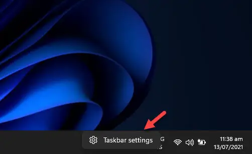 Nonaktifkan Widget menggunakan Taskbar Settings