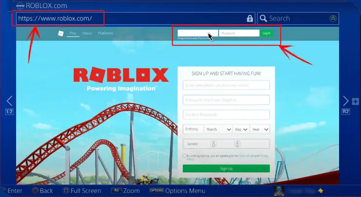 Main Roblox Lewat Browser Web PS4